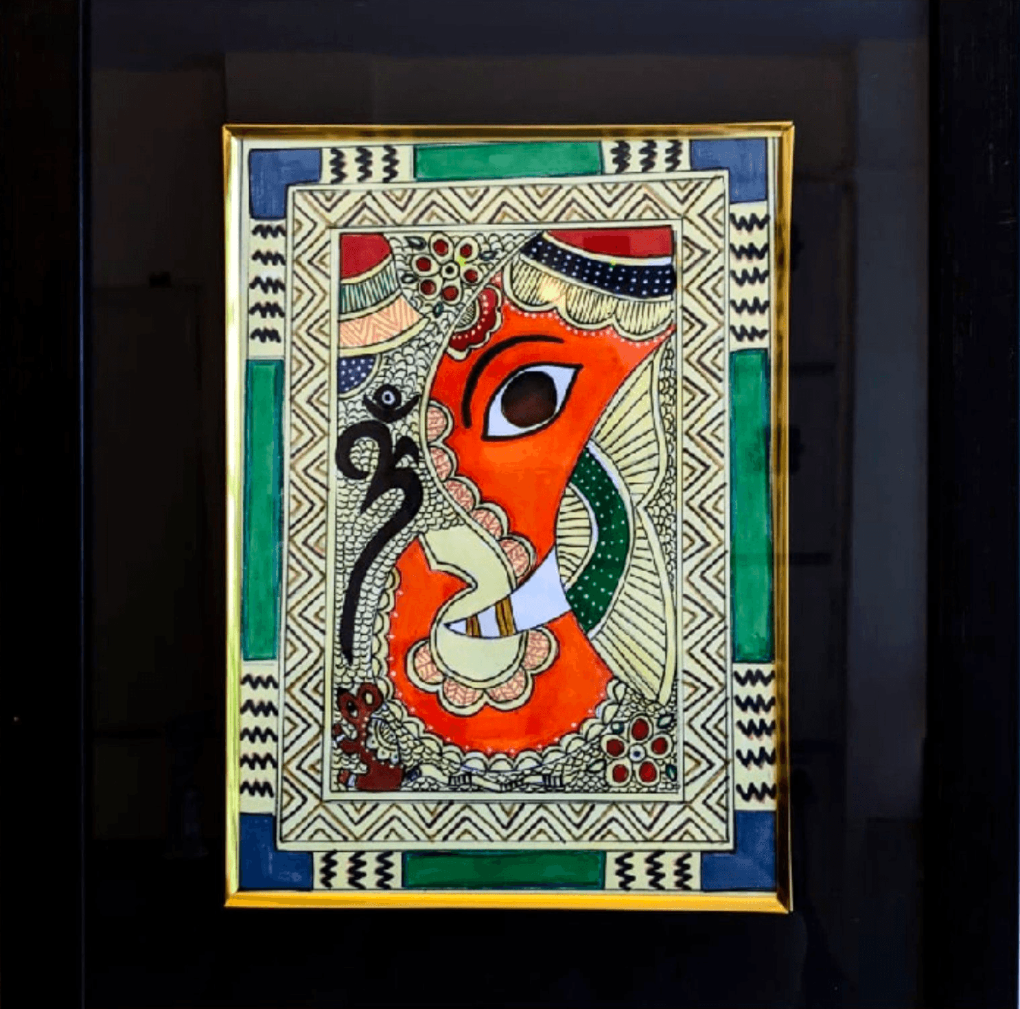 Madhubani Om Ganesha Painting